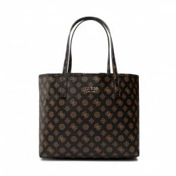 Canvas Totes & Shoppers Handbag GUESS - Vikky (PQ) HWPQ69 95230 BRO Brown