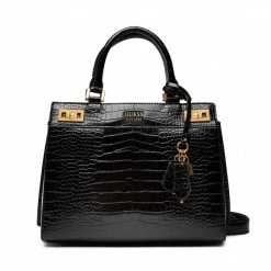 Classic Handbag GUESS - Katey Croc Luxury Satchel HWCB84 94260 BLA Black