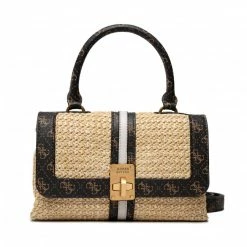 Classic Handbag GUESS - Kasinta Raffia Top Handle Flap HWSB84 17200 BWL Beige