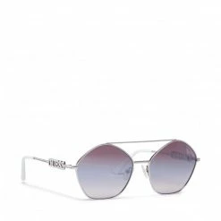 Women's Sunglasses GUESS - GU7644 5910G Shiny Light Nickeltin/Brown Mirror White, Silver, Grey