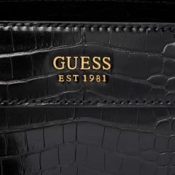 Classic Handbag GUESS - Katey Croc Luxury Satchel HWCB84 94260 BLA Black -GUESS Sales Store 03 0190231588290 ph