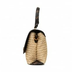 Classic Handbag GUESS - Kasinta Raffia Top Handle Flap HWSB84 17200 BWL Beige -GUESS Sales Store 04 0190231588528 plj