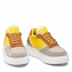 Laced Shoes Trainers GUESS - Af1 FI6GAF LEA12 LTGRE Colourful, Yellow -GUESS Sales Store 05 0000209886375 is