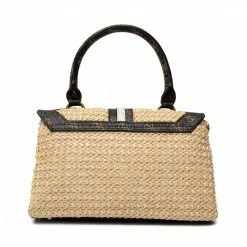 Classic Handbag GUESS - Kasinta Raffia Top Handle Flap HWSB84 17200 BWL Beige -GUESS Sales Store 05 0190231588528 plj